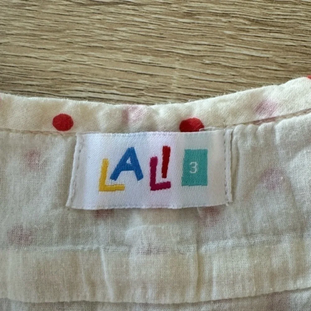 LALI Polkadot Cream & Red Pintuck Dress‎ 3T